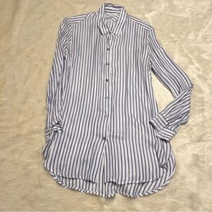 Tribal jeans‎ blue and white striped long fit button up shirt